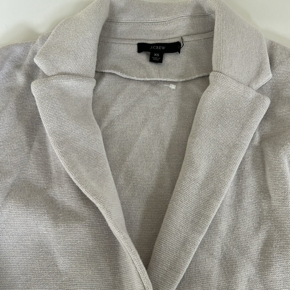 J. Crew Light Grey Color Cecile Cardigan Relaxed Sweater Blazer size Xsmall - Picture 8 of 14